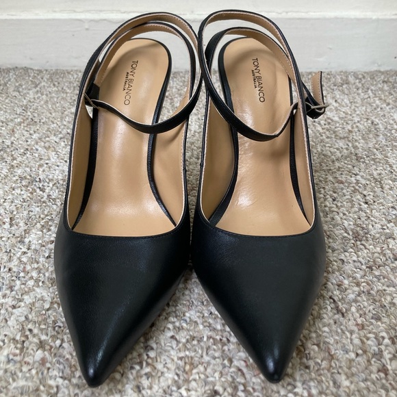 TONY BIANCO Gallery Heels in Black Nappa - Ankle Strap Leather Pumps - Picture 4 of 16